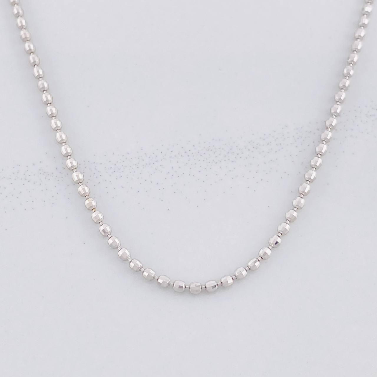 Cadena Militar Diamantada 8.35g / 24 in / 1.7mm Oro Blanco 18K