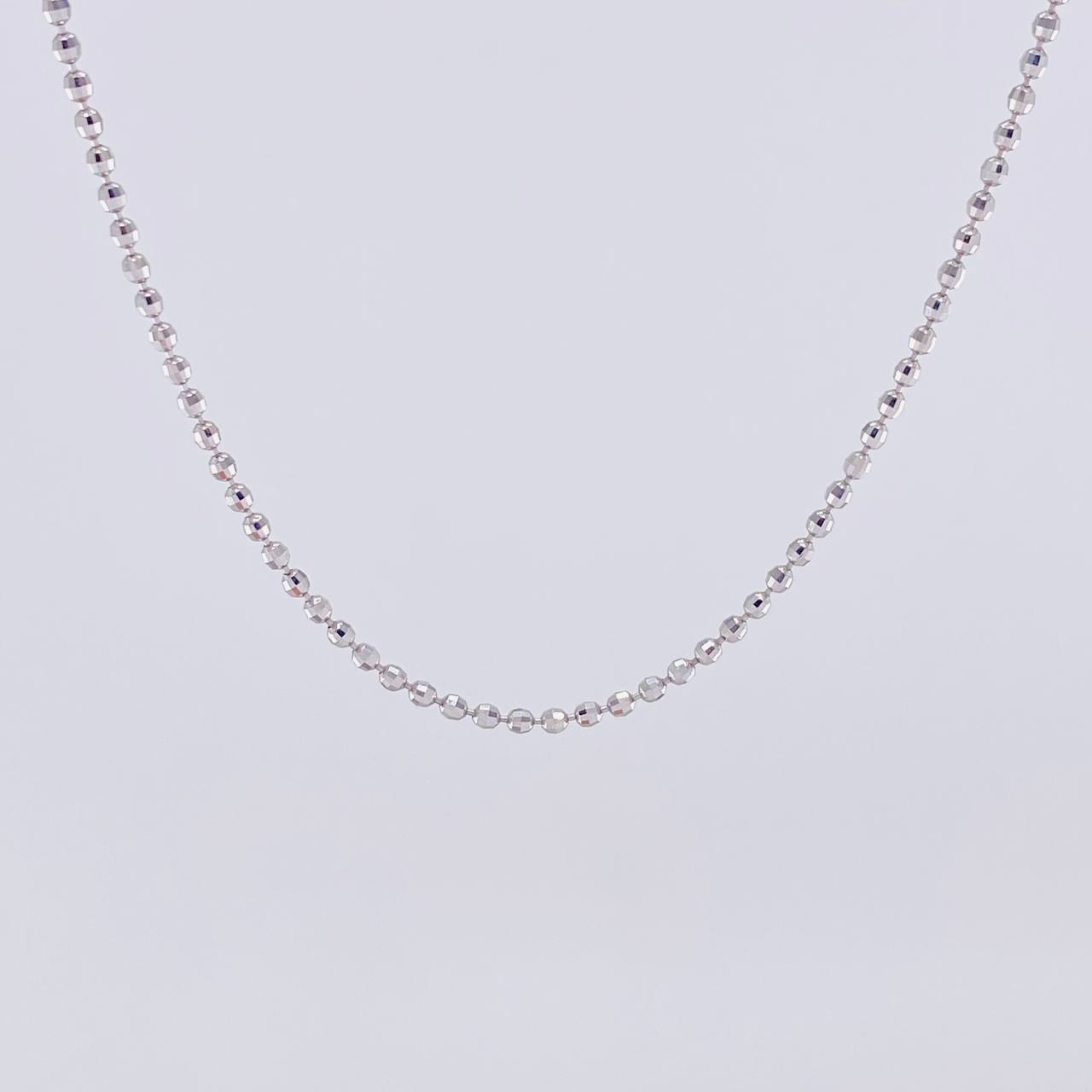 Cadena Militar Diamantada 8.35g / 24 in / 1.7mm Oro Blanco 18K