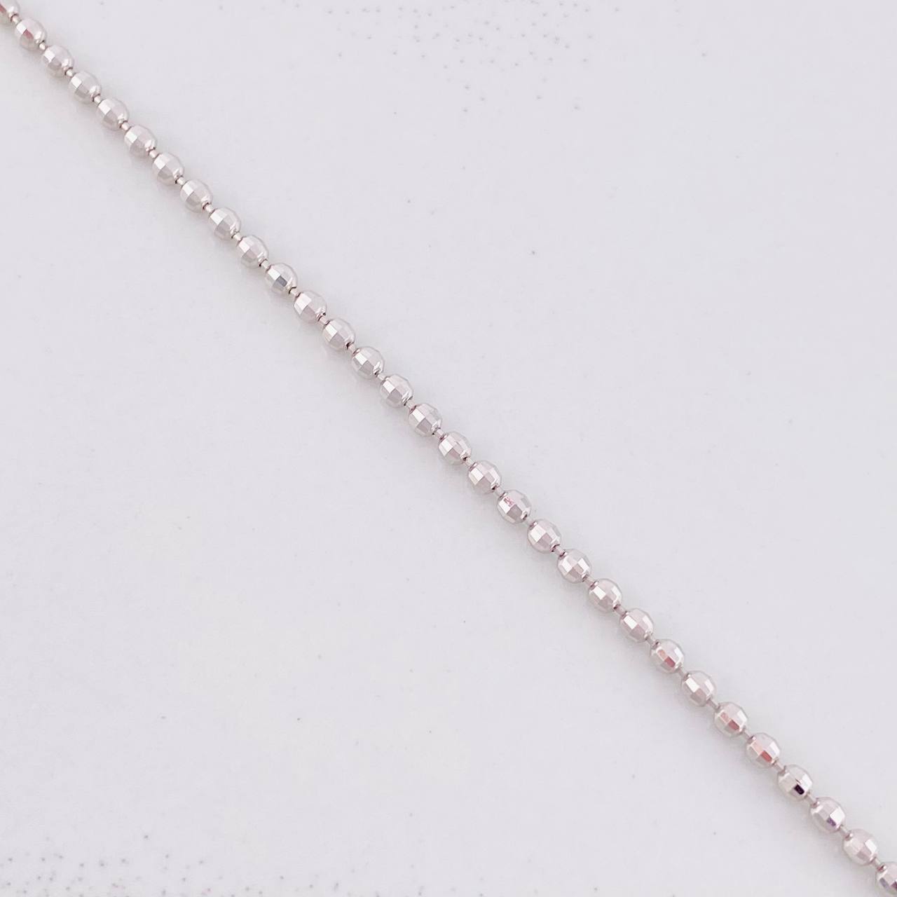 Cadena Militar Diamantada 8.35g / 24 in / 1.7mm Oro Blanco 18K