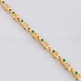 Cadena Rustica Cilindros Tridimensionales 52.2g / 26 in / 5.5mm Oro Amarillo 18K
