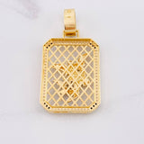 Dije Placa Malla San Miguel Arcangel 21.9g / 2 1/4 in Dos Oros Negro Amarillo 18K
