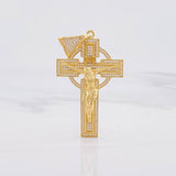 Dije Cruz Cristo Celta 14.15g / 2 1/2 in Oro Amarillo 18K