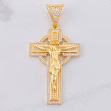 Dije Cruz Cristo Celta 14.15g / 2 1/2 in Oro Amarillo 18K