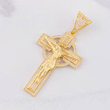 Dije Cruz Cristo Celta 14.15g / 2 1/2 in Oro Amarillo 18K