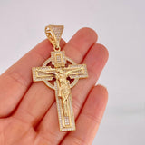 Dije Cruz Cristo Celta 14.15g / 2 1/2 in Oro Amarillo 18K