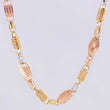 Cadena Rustico Cilindro Rectangular Diamantada 51.7g / 27 3/4 in / 5.5mm Tres Oros 18K