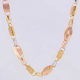 Cadena Rustico Cilindro Rectangular Diamantada 51.7g / 27 3/4 in / 5.5mm Tres Oros 18K
