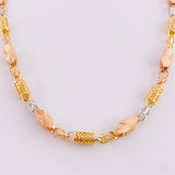 Cadena Rustico Cilindro Rectangular Diamantada 51.7g / 27 3/4 in / 5.5mm Tres Oros 18K