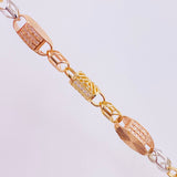 Cadena Rustico Cilindro Rectangular Diamantada 51.7g / 27 3/4 in / 5.5mm Tres Oros 18K