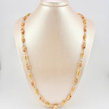 Cadena Rustico Cilindro Rectangular Diamantada 51.7g / 27 3/4 in / 5.5mm Tres Oros 18K