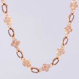 Cadena Rustico Cruz Trebol 51.65g / 28 1/4 in / 8.9mm Oro Rosa 18K