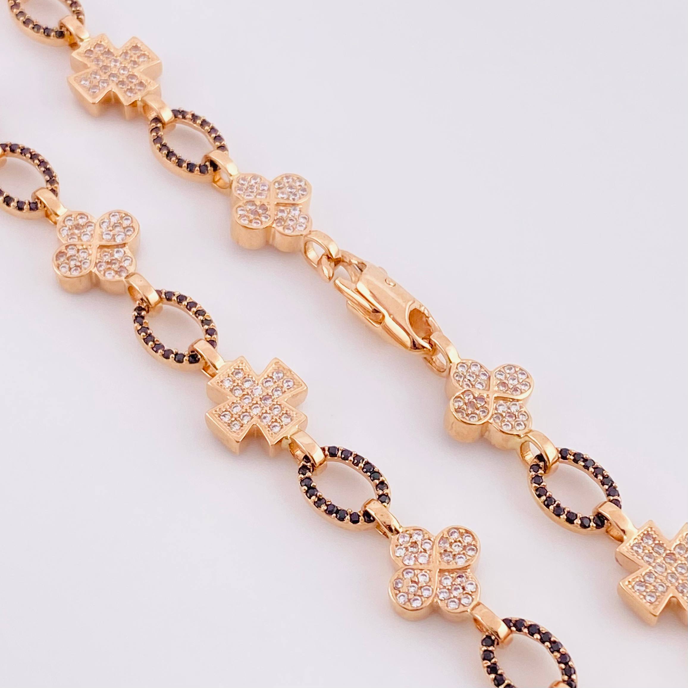 Cadena Rustico Cruz Trebol 51.65g / 28 1/4 in / 8.9mm Oro Rosa 18K