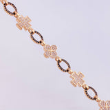 Cadena Rustico Cruz Trebol 51.65g / 28 1/4 in / 8.9mm Oro Rosa 18K