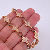 Cadena Rustico Cruz Trebol 51.65g / 28 1/4 in / 8.9mm Oro Rosa 18K