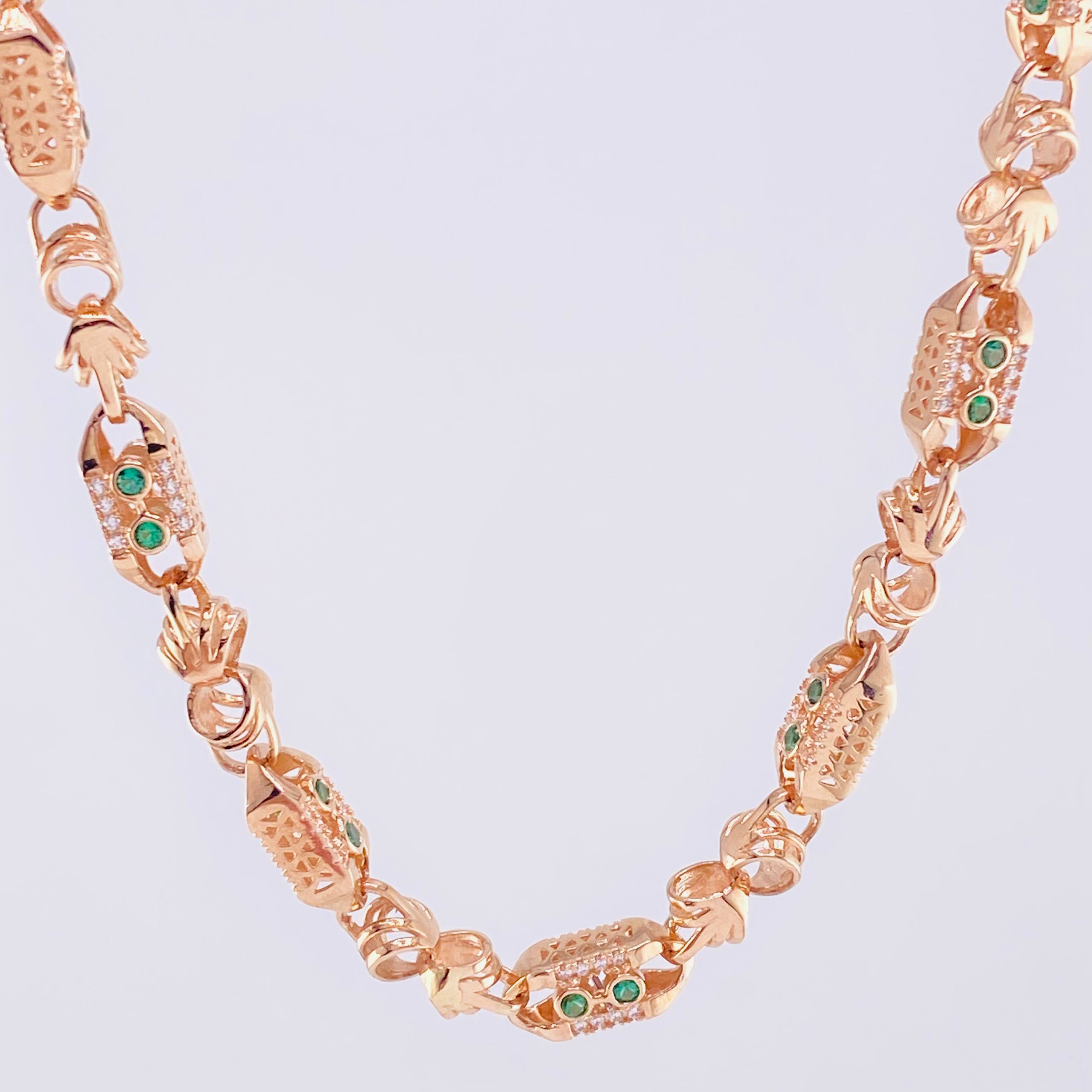 Cadena Rustico Barra 59.35g / 27 1/2 in / 5.9mm Oro Rosa 18K