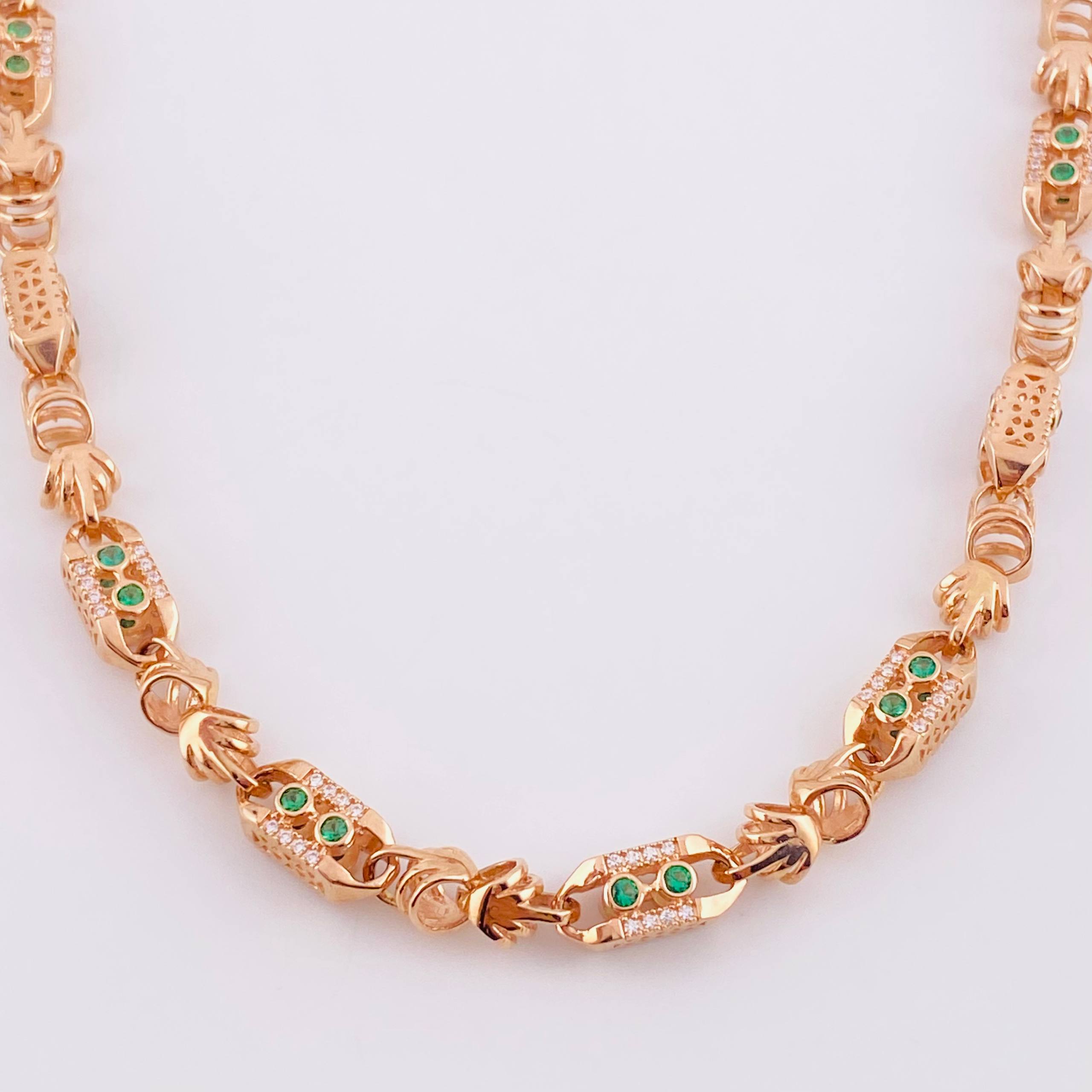 Cadena Rustico Barra 59.35g / 27 1/2 in / 5.9mm Oro Rosa 18K