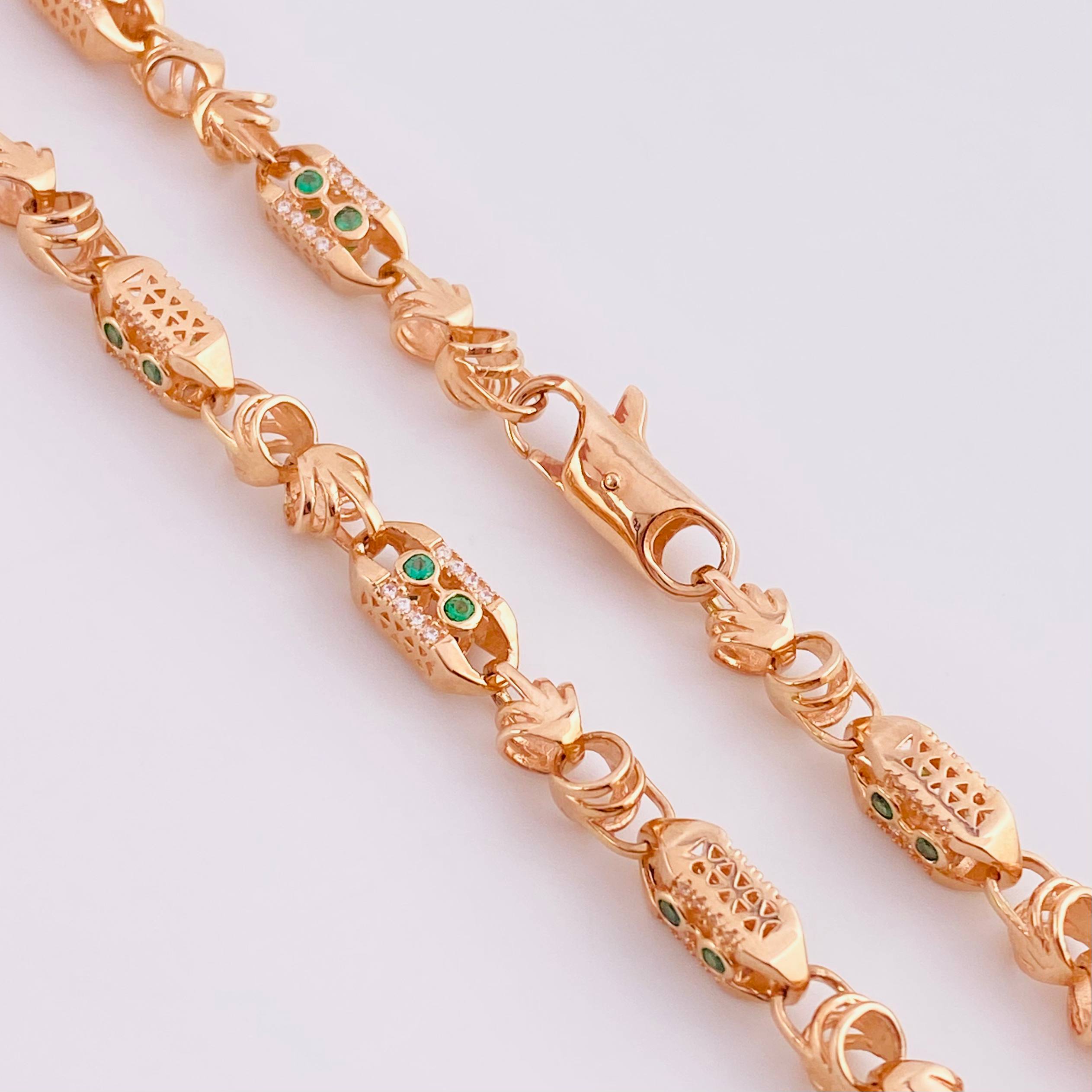 Cadena Rustico Barra 59.35g / 27 1/2 in / 5.9mm Oro Rosa 18K