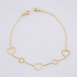 Pulso Aro Seguido Silueta Corazon 1.65g / 7 1/4 in / 0.6mm Oro Amarillo 18K