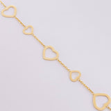 Pulso Aro Seguido Silueta Corazon 1.65g / 7 1/4 in / 0.6mm Oro Amarillo 18K