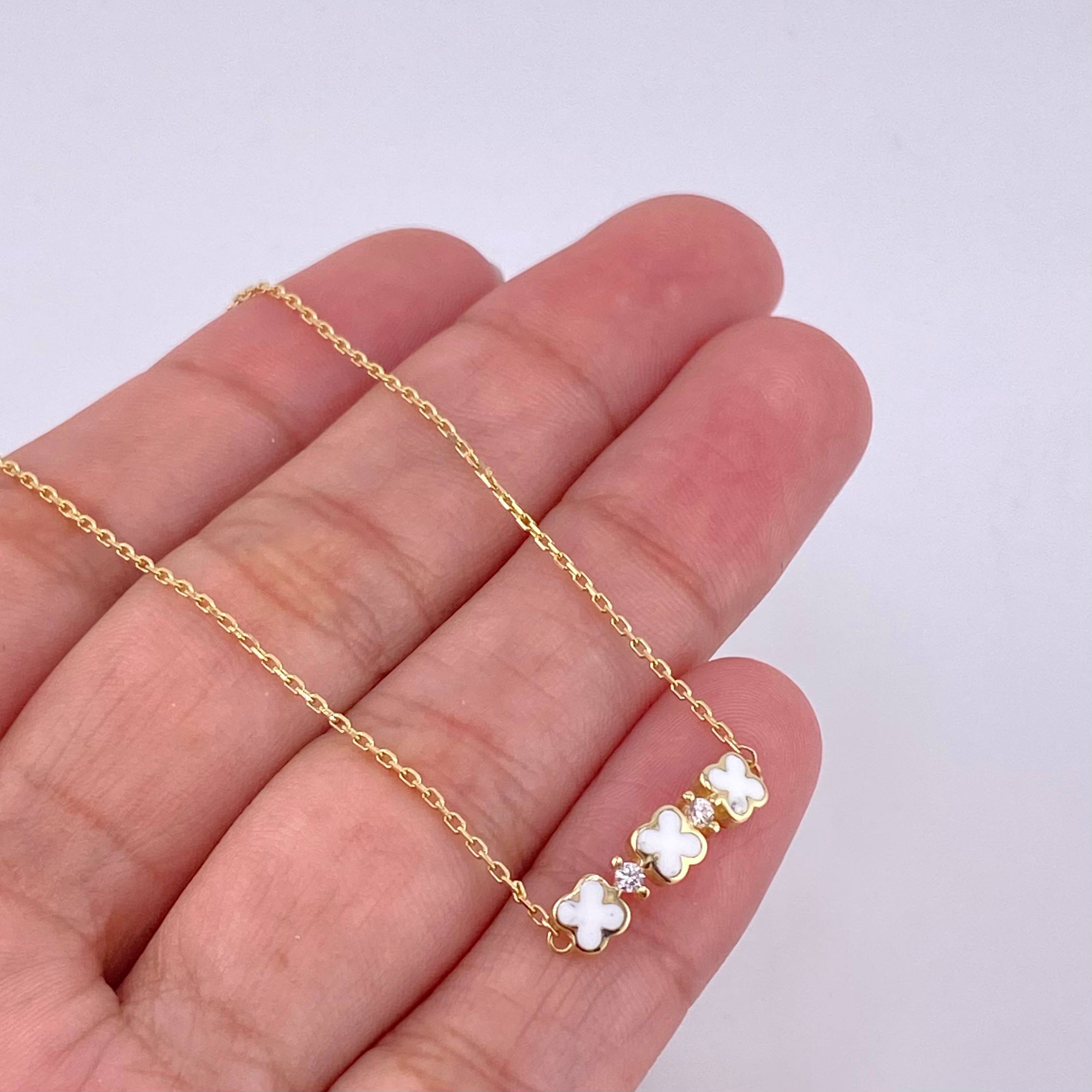 Classic Link Bracelet Clover 1.75g / 7 3/4 in / 0.6mm 18K Yellow Gold