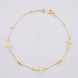 Classic Link Bracelet Cross Plain 1.3g / 7 3/4 in / 0.6mm 18K Yellow Gold