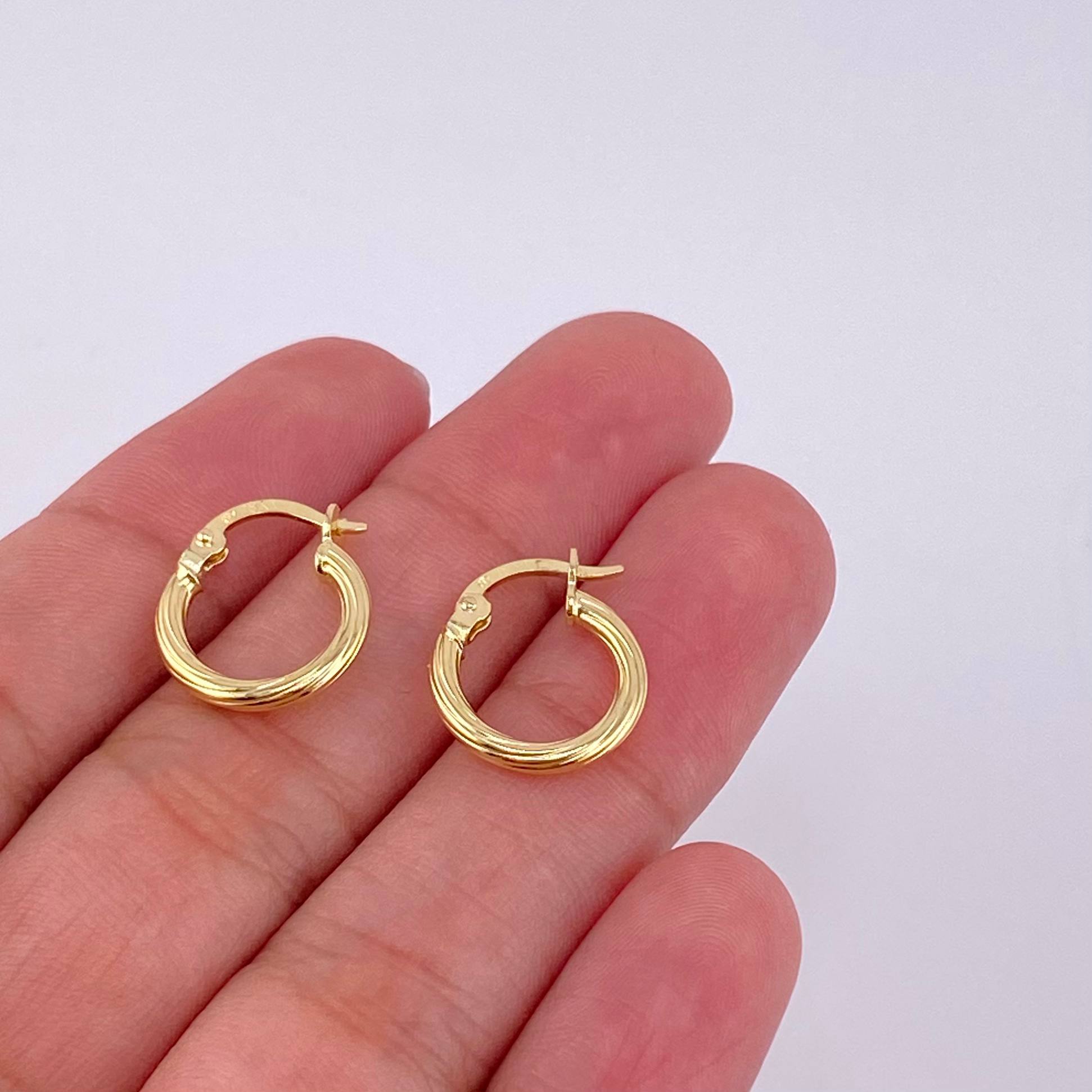 Candongas Arielle 1.15g / 1/2 in Oro Amarillo 18K