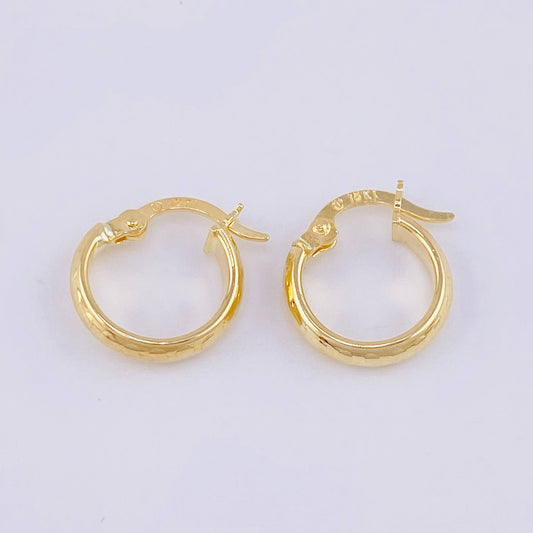 Hoop Earrings Bubble 1g / 1/2 in 18K Yellow Gold
