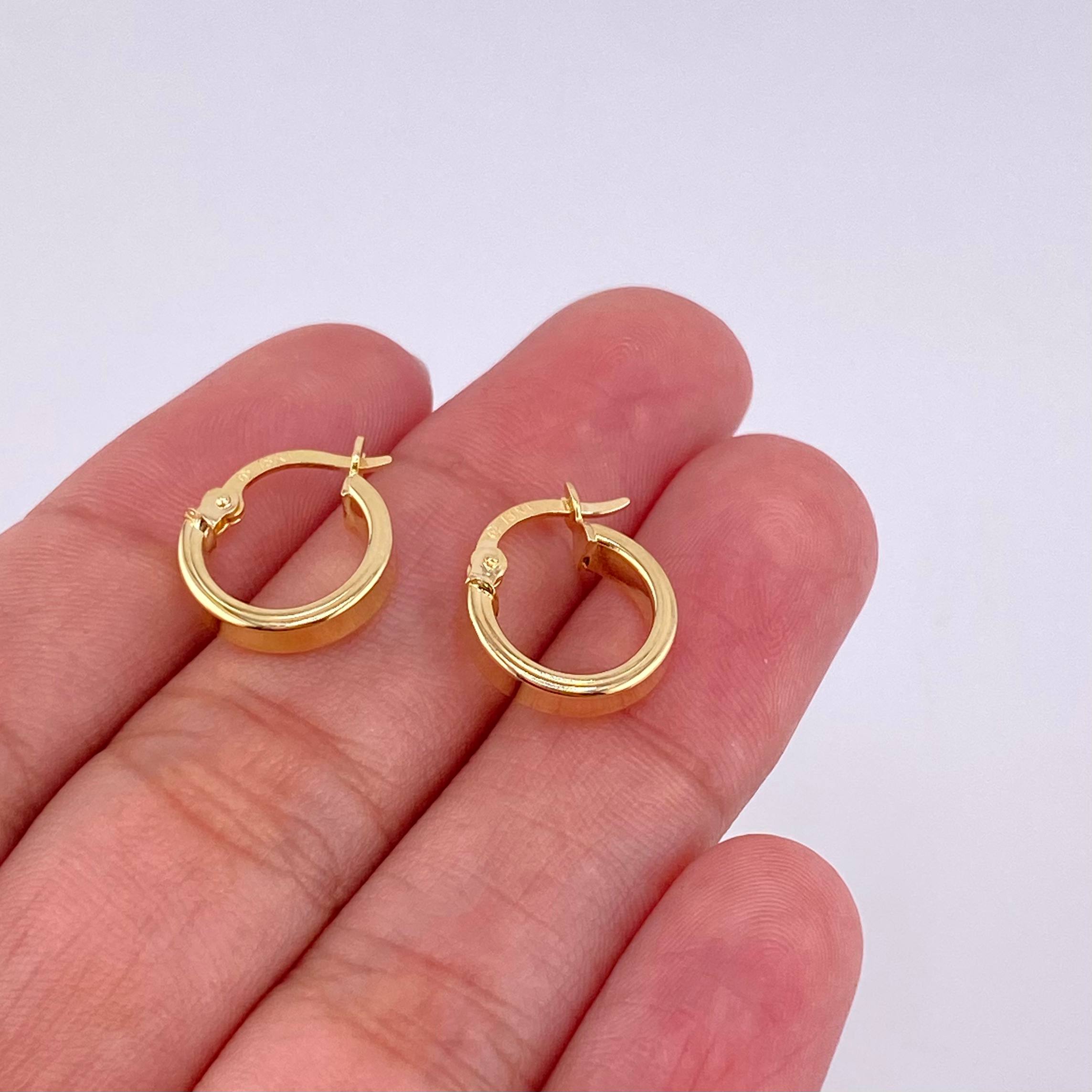 Hoop Earrings Fabi 1.25g / 1/2 in 18K Yellow Gold