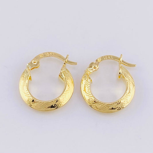 Hoop Earrings Ciri 1.2g / 1/2 in Yellow Gold 18K