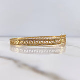 Bracelet Tribal Hoop 13.75gr / 20cm / White Zircons 18K Yellow Gold &