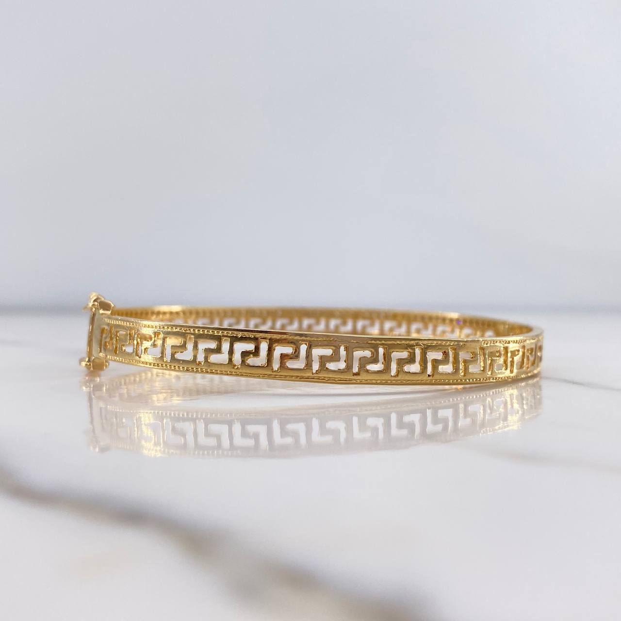 Bracelet Tribal Hoop 13.75gr / 20cm / White Zircons 18K Yellow Gold &