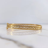 Bracelet Tribal Hoop 13.75gr / 20cm / White Zircons 18K Yellow Gold &