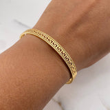 Bracelet Tribal Hoop 13.75gr / 20cm / White Zircons 18K Yellow Gold &