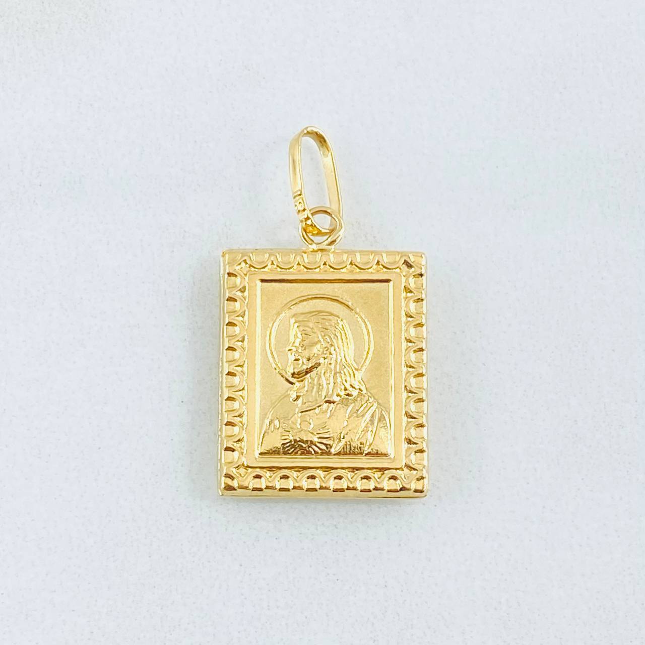 Dije Placa Doble Faz 1.35gr / 1 in / Oro Amarillo 18K *