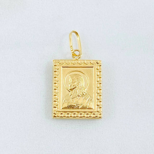 Dije Placa Doble Faz 1.35gr / 1 in / Oro Amarillo 18K *