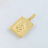 Dije Placa Doble Faz 1.2gr / 1 in / Oro Amarillo 18K *