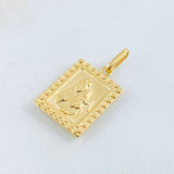 Dije Placa Doble Faz 1.35gr / 1 in / Oro Amarillo 18K *