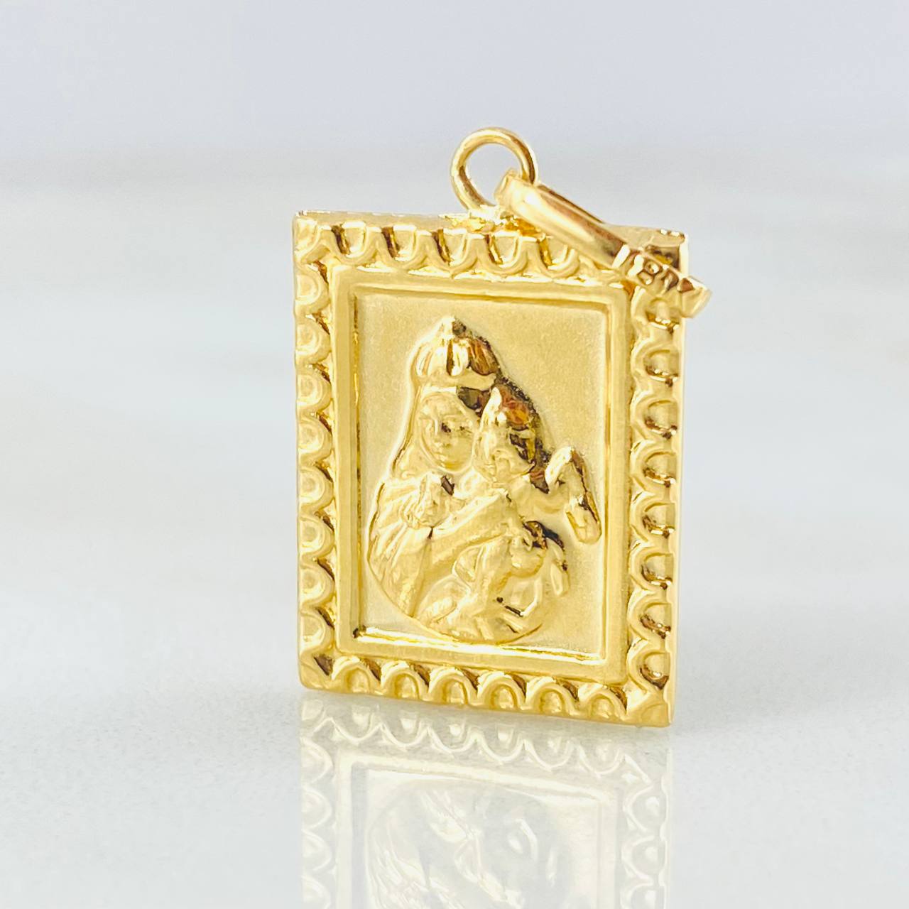 Dije Placa Doble Faz 1.35gr / 1 in / Oro Amarillo 18K *
