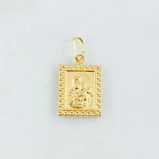 Dije Placa Doble Faz 0.75gr / 3/4 in / Oro Amarillo 18K *