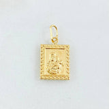 Dije Placa Doble Faz 0.85gr / 3/4 in / Oro Amarillo 18K *