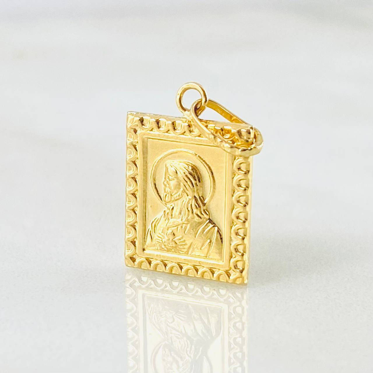 Dije Placa Doble Faz 0.85gr / 3/4 in / Oro Amarillo 18K *