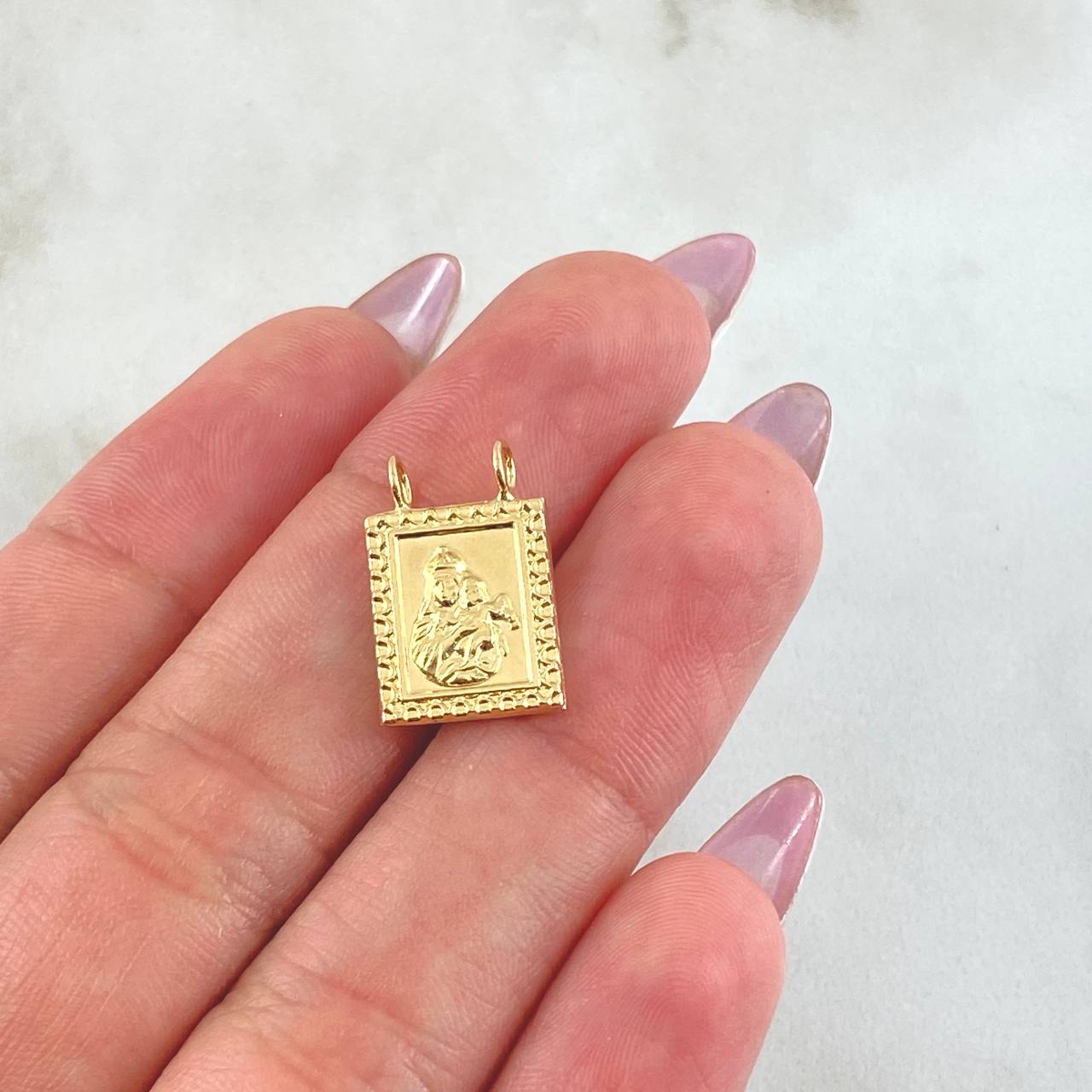 Dije Escapulario Doble Faz 0.85gr / 3/4 in / Oro Amarillo 18K