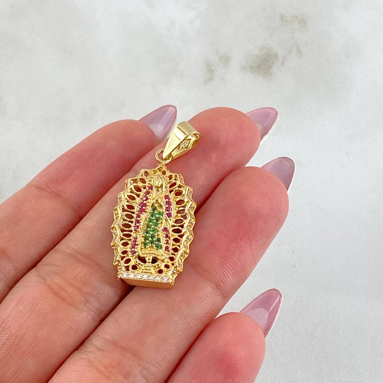 Dije Virgen Guadalupe 4.25gr / 1 1/4 in / Oro Amarillo 18K