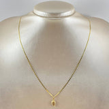 Set Cadena y Dije Plana + Ala 1.55gr / Oro Amarillo 18K
