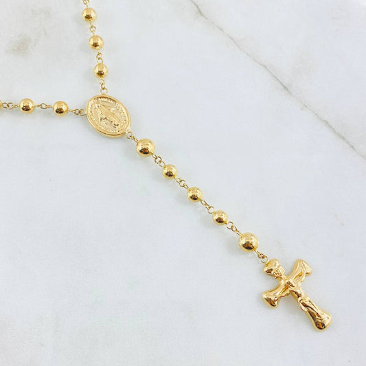 Rosario Virgen Milagrosa 12.9gr / 19 3/4 in / 5mm - 6mm Oro Amarillo 18K