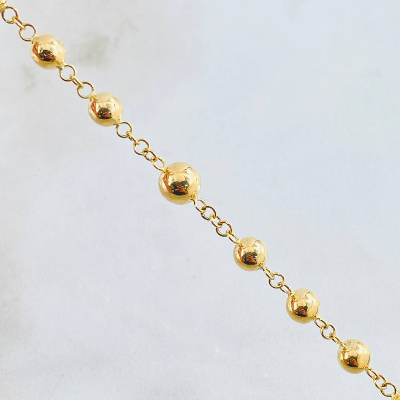 Rosario Virgen Milagrosa 13.15gr / 21 3/4 in / 5mm-6mm Oro Amarillo 18K *