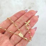 Rosario Virgen Milagrosa 6.4gr / 21 3/4 in / 3mm-4mm Oro Amarillo 18K *