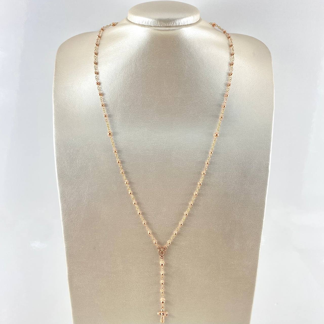 Rosario Virgen Milagrosa 6.5gr / 23 1/2 in / Oro Rosa 18K