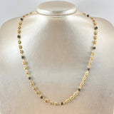 Cadena Rustica Rx Cauchos Negros 7.9gr / 19 3/4 in / 4.5mm Oro Amarillo 18K ©