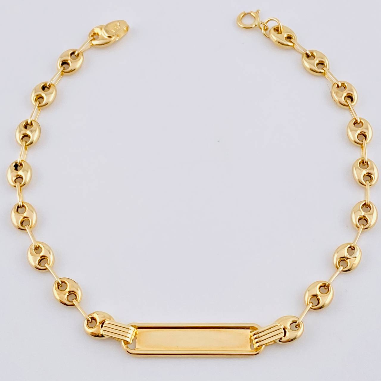 Bracelet Baby Gc Rectangular Plate 2.25 g / 6 1/2 in / 4.1 mm Yellow Gold 18K